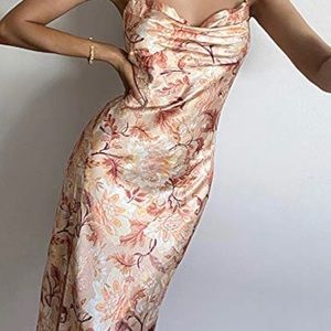 Scoop Neck Midi Dress - Fall Colors